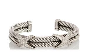DAVID YURMAN DIAMOND X DOUBLE CABLE BRACELET